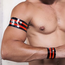 Rubber armband - black/red