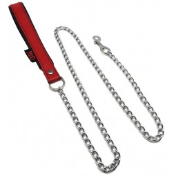 Puppy leash - long chain - red