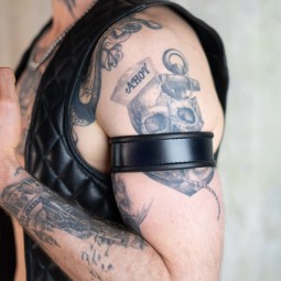 Leather Armband with BLACK...