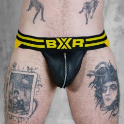 BXR Leather Zipper Jock -...