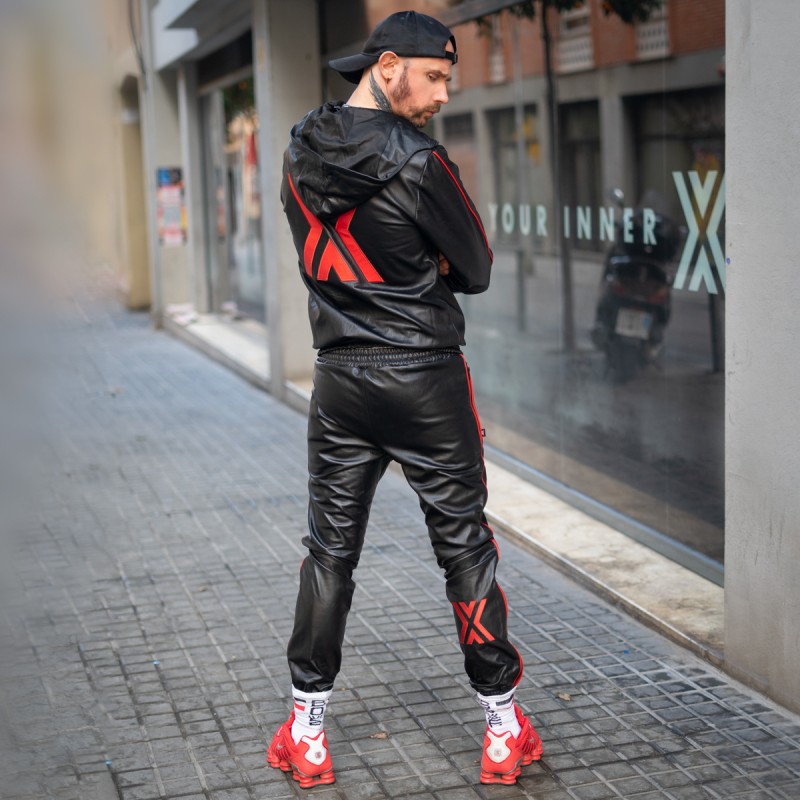 BXR Red Leather Sports Pant - Berlin10. Urban style
