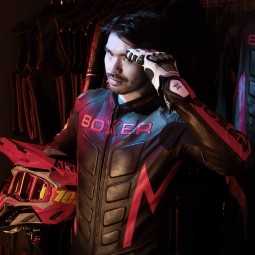 KINKY BIKER SUIT - Black/Red