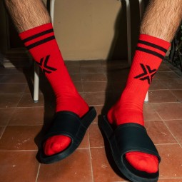 CLUBBING Socks - X red/black