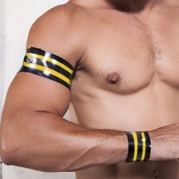 Rubber armband - black/yellow